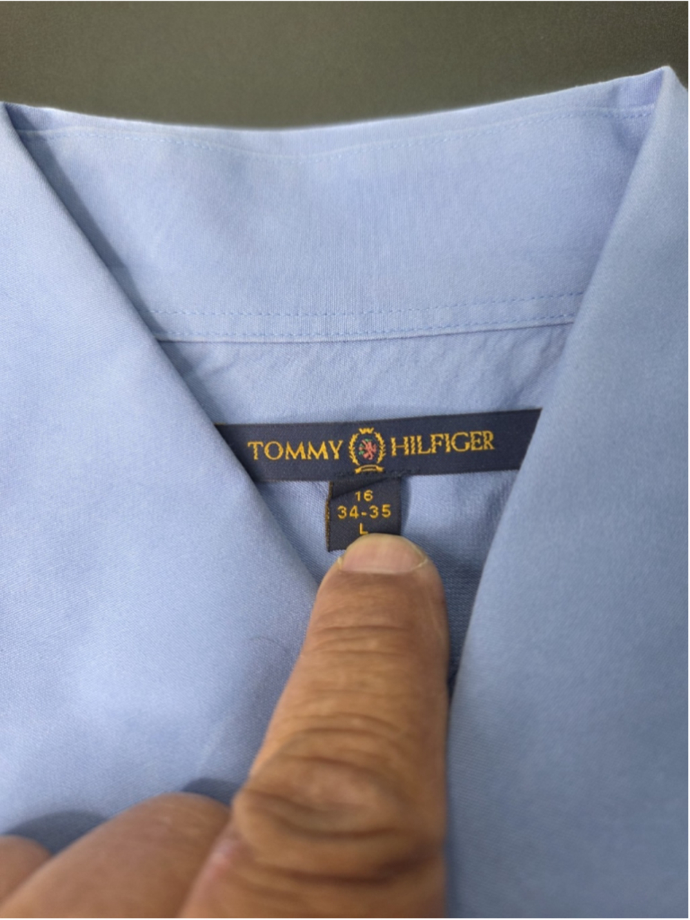 Tommy Hilfiger Men’s Blue Long Sleeve Dress Shirt 16 34/35 Large #1592